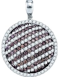 2.22ctw Brown Diamond Circle Pendant 10K White Gold