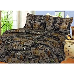 New Queen Size 7 Piece Woodland Hunter Camo Comfort
