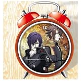XINGQU Hakuouki Anime Colorful Design Twin Bell Alarm Clock, Red