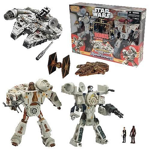 61KM0r68bzL Star Wars Transformers Millennium Falcon with Bonus Titanium Vehicle Figure