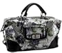 Betsey Johnson Glitzy Floral Satchel,Silver,one size