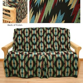 Little Joe Skirted Southwest Futon Slipcover Full 5 pc pillow set 624 by SlipcoverShop
