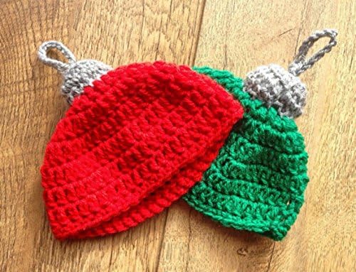 Christmas Hat, Christmas Ball/Bauble/Ornament/Decoration Comedy Hat, Crochet Festive hat in Sizes from Preemie Baby through to Adult.