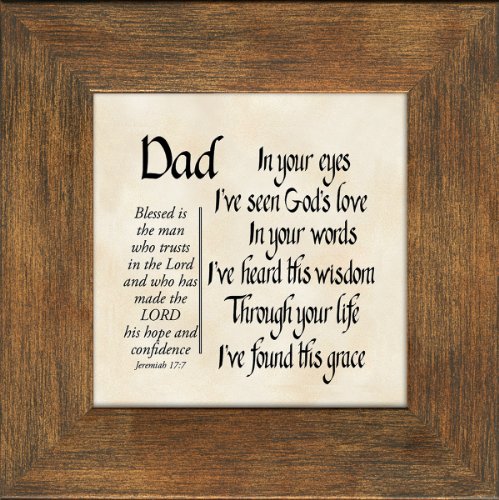 Dad Scripture Jeremiah 17:7 Words of Encouragement and Appreciation Framed Gift with Built in Easel for Fathers Day or Birthday
