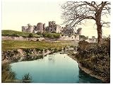 The castle, Caerphilly, Wales wall sized print (photochrom) photochrome , 14x18