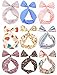 Cloris Girls Twist Bow Mix Print Wired Headbands(9 Pack)