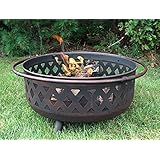 Sunnydaze Large Bronze Crossweave Fire Pit, 36 Inch Diameter