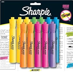 Sharpie Accent 12 Color MarkerTank-Style Highlighters 1-Card