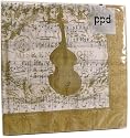 6 Packs of Music Concerto Notes & Violin Baroque Colorful Napkins Pack Luncheon Size 6.5 by 6.5 inches, pack of 20