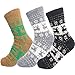 Winter Wool Angora Reindeer Snowflakes Knit Ankle High Socks