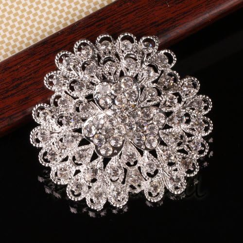 1pc Wholesale Rhinestone Crystal Wedding Bridal Bouquet Flower Pearls Brooch Pin