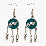 Philadelphia Eagles Enameled NFL Team Logo Beaded Dangle Earrings
