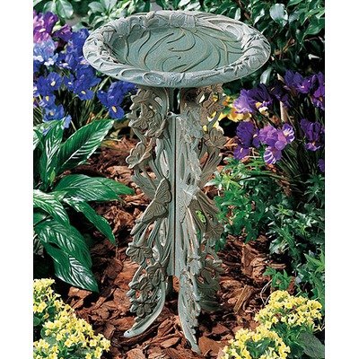 Whitehall Products 00646 Butterfly Birdbath & Pedestal Finish: Verdigris Picture