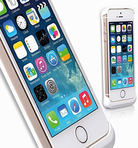 iPhone 5 iPhone5S 4000mAh Removable External Charging Case Wireless Charging Power Bank Cordless Backup Battery Power Case Lithium Polymer Battery Charger Protective Skin for Apple iPhone5/5S
