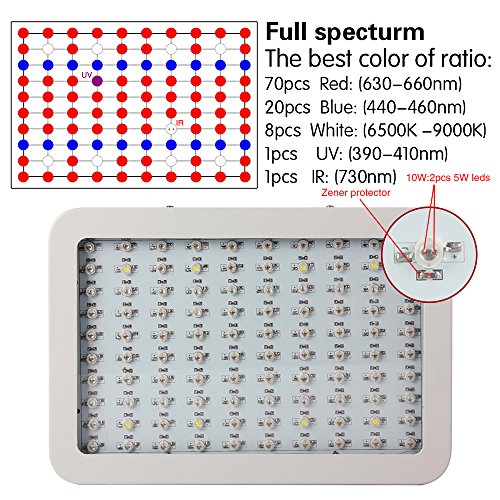 Morsen Led Grow Light 1000W Full Spectrum Grow Lamp 100X10 Led Chip for Hydroponics Indoor Plant