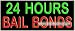 24 Hours Bail Bonds Neon Sign (13H x 32L x 3D)