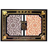 Copag 1546 Orange/Brown 100% Plastic Playing Cards Poker Regular Index