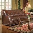 Biltmore Button Tufted Leather Sofa By Coaster Furniture With Silver Shipping