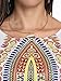 Choies Women's White Contrast Folk Print 3/4 Sleeve African Midi Bodycon Dress