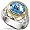 18K Gold over Sterling Silver 5 1/2 carat (ctw) Blue Topaz & Diamond Ring - Size 5