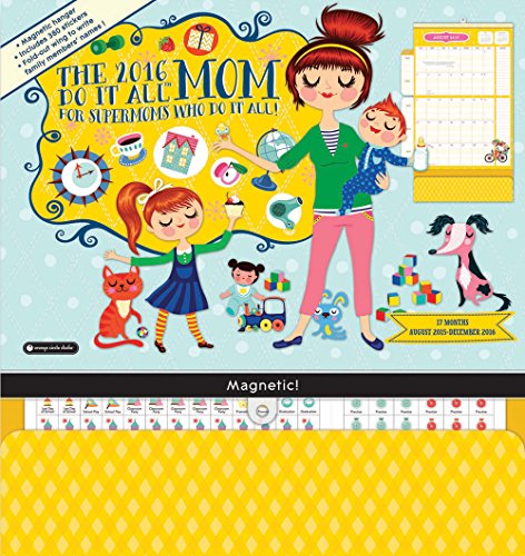 Orange Circle Studio 17-Month 2016 Do It All Magnetic Wall Calendar, Mom's Do It All, by Orange Circle Studios