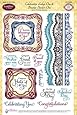 Justrite 16-Piece Papercraft Clear Stamp Set, 6 by 8-Inch, Celebrations Labels