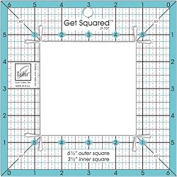 June Tailor 6-1/2-Inch Outer 3-1/2-Inch Inner Get Squared Ruler