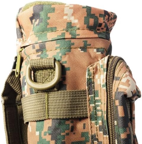 Metro Shop Camouflage Canvas Water Bottle Bag for Outdoor Activities - Green