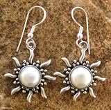 Pearl earrings, 'Quiet Sun'