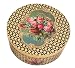 Michal Negrin Round Jewelry Box with Flower Print and Swarovski Crystals