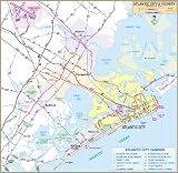 Universal Map 762539305 Atlantic City NJ Wall Map Railed