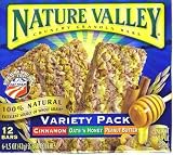 Nature Valley Crunchy Granola Bars, Variety Pack of Oats 'n Honey, Peanut Butter, and Maple Brown Sugar, 24-Count Boxes (Pack of 6)