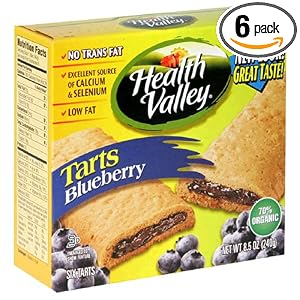 Health Valley Low-Fat Tart, Blueberry, 6-Count 8.5-Ounce Boxes (Pack of 6)