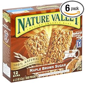 Nature Valley Crunchy Granola Bars, Maple Brown Sugar, 12-Count Boxes (Pack of 6)