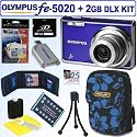 Olympus FE-5020 12MP Digital Camera (Royal Blue) + xD 2GB Deluxe Accessory Kit