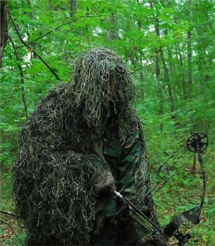 GhillieSuits Synthetic Ultra-Light Ghillie Bow Hunting Jacket Left Hand Woodland XL