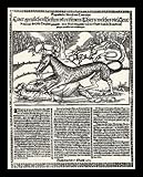 German masters of the 17th Century (Report of a frightful man-eating beast at Cannes) White Wood-Mounted Art Poster Print - 13
