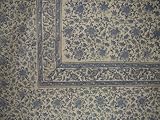 Daisy Chain Block Print Tapestry-Spread-Powder Blue