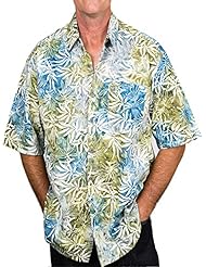 Apparel: Artisan Outfitters Mens Big Tall Oasis Batik Shirt 5XL Pacific Tan A0214-22-5XL