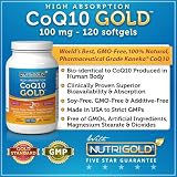 NutriGold CoQ10, 100mg, 120 Softgels - High Absorption CoQ10 GOLD with Kaneka Q10