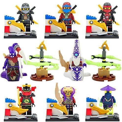 8 Piece/ Set Size 4.5 cm. LELE BuildingBlocks NinjaCowler/Gnea/Warrior With Weapons Mini Building Block Without Box