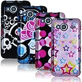 HTC Evo Shift 4G - Four (4) Design Hard Plastic Skin Case Covers (Bubble Sk ....