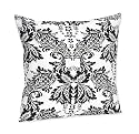 Black and White Floral Damask Accent Pillow