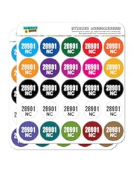 Art and Craft Supply: 1" Color Postal Zip Code Scrapbook Stickers North Carolina NC 28704 - 28906 - 28901 - Graphics and More