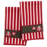 Striped Holiday Gift Package Hand Towel - Set of 2