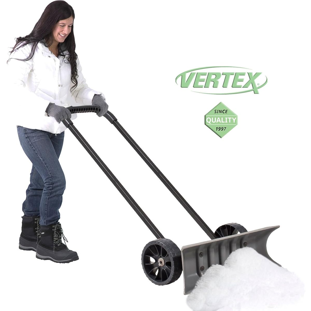 Power Dynamics Easy Leverage 30 Inch SnoDozer Rolling Snow Shovel on Wheels Made in USA