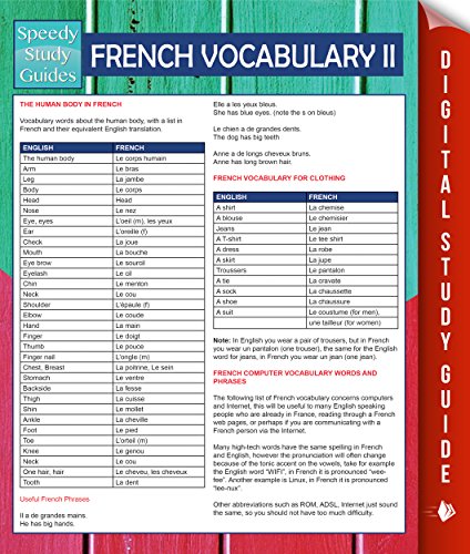 French Vocabulary II (Speedy Language Study Guides)