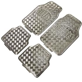 4 Tapis de Sol Auto - Style Aluminium Chrome
