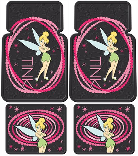 Tinkerbell Tink Optic Pink Dot 4 Pc Floor Mats Set