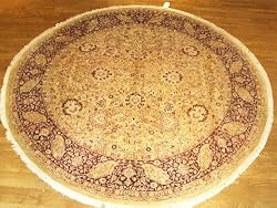 Handmade Round Pakistani Kashan Rug 8'x8'